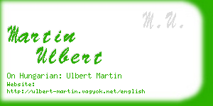 martin ulbert business card